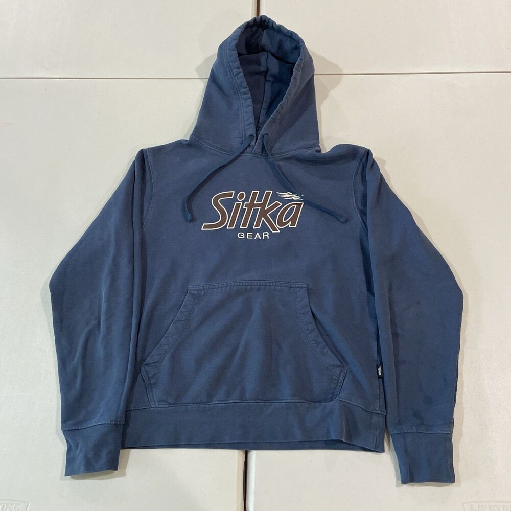 Sitka Icon Blue Pullover Hoodie Sweatshirt Mens Small Long Sleeve